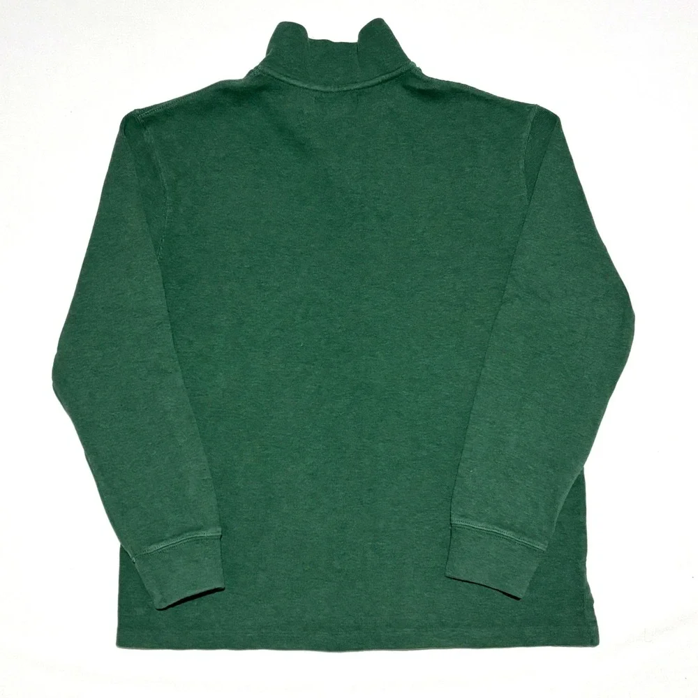 Polo‎ Ralph Lauren Quarter Zip Pullover Mens Medium Green Cotton Knit Preppy